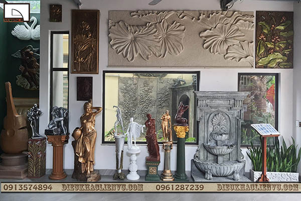 Góc nhỏ trong phòng trưng bày, bán các sản phẩm điêu khắc đá nhân tạo cao cấp siêu bền